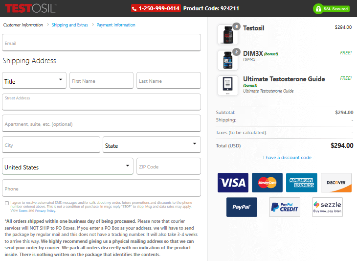Testosil - Secure Checkout 